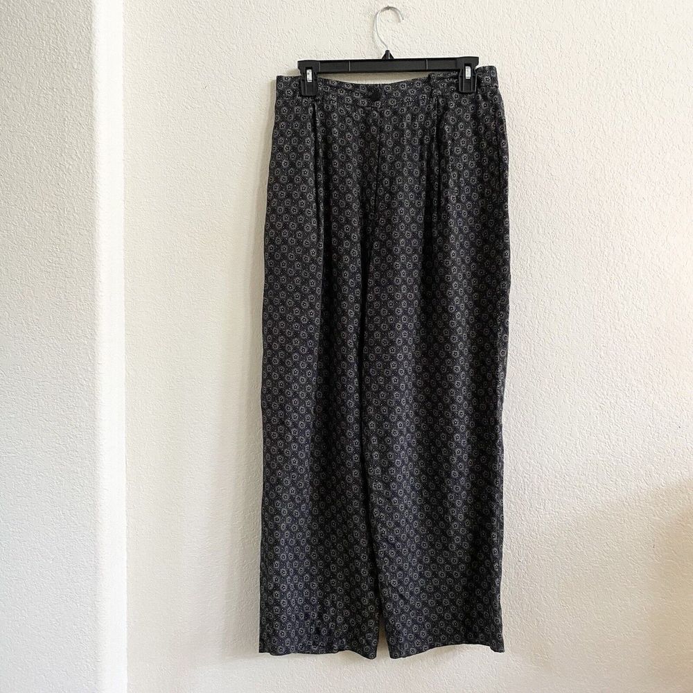 Vintage Talbots Women's High Waist Pleated Side Pocket Floral Print Pants 14P